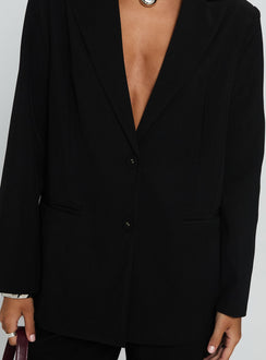 Crowd Pleaser Oversized Blazer Black