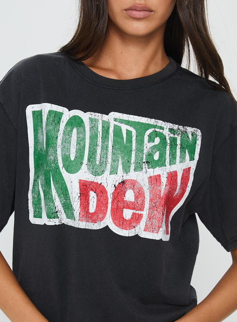 Mountain Dew Oversized Graphic Tee Black