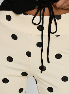 product Princess Polly Samaira Capri Pant Cream Polka Dot Mid Rise Pants 