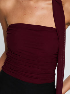 Sorelle Scarf Bodysuit Burgundy