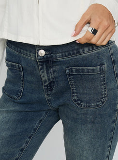 High Tide High Rise Bootleg Jeans Blue