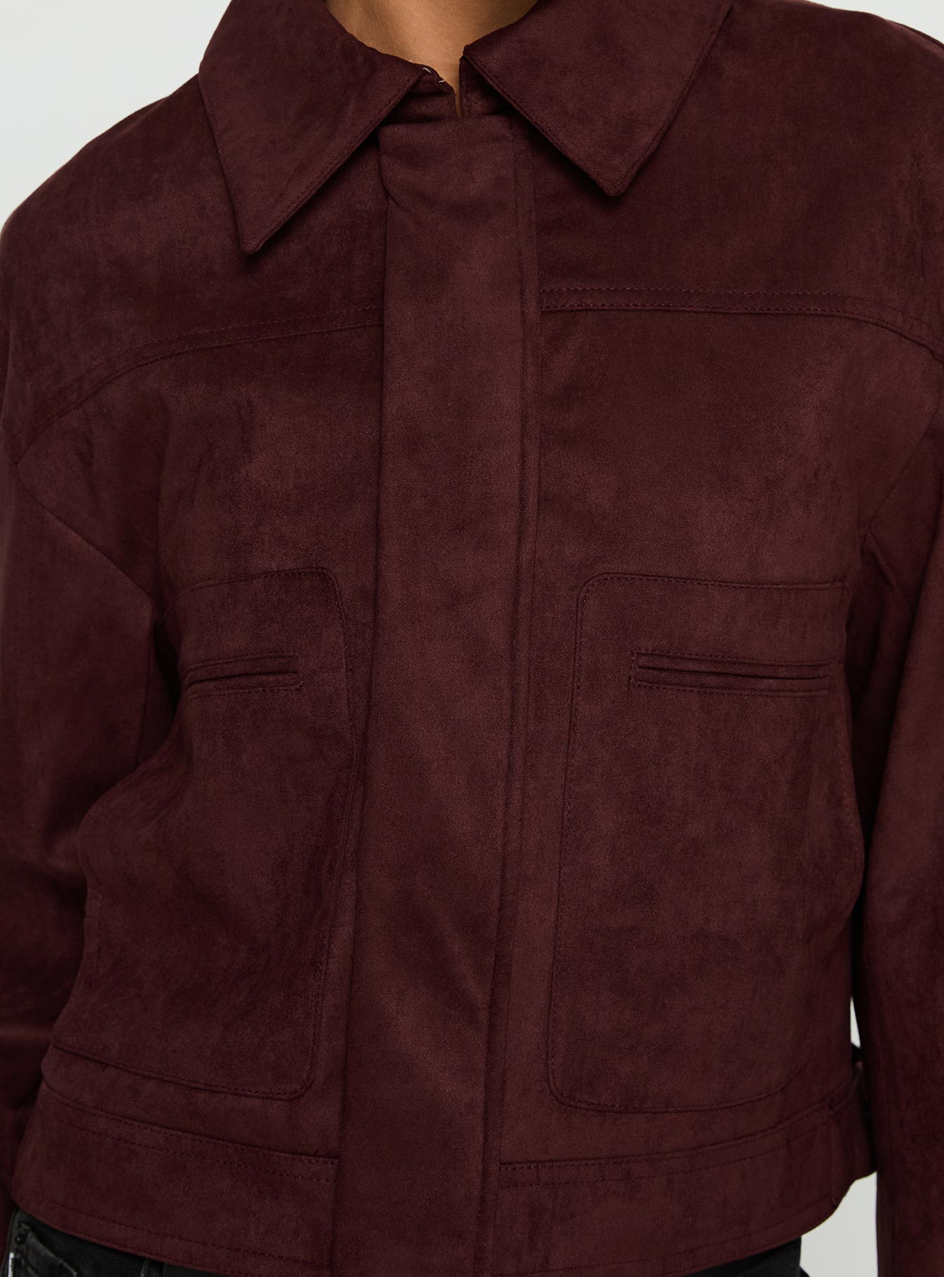 Macquarie Faux Suede Jacket Currant