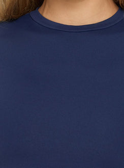 Daily Define Crew Neck Short Sleeve Top Navy