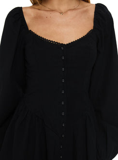 Toulouse Long Sleeve Mini Dress Black