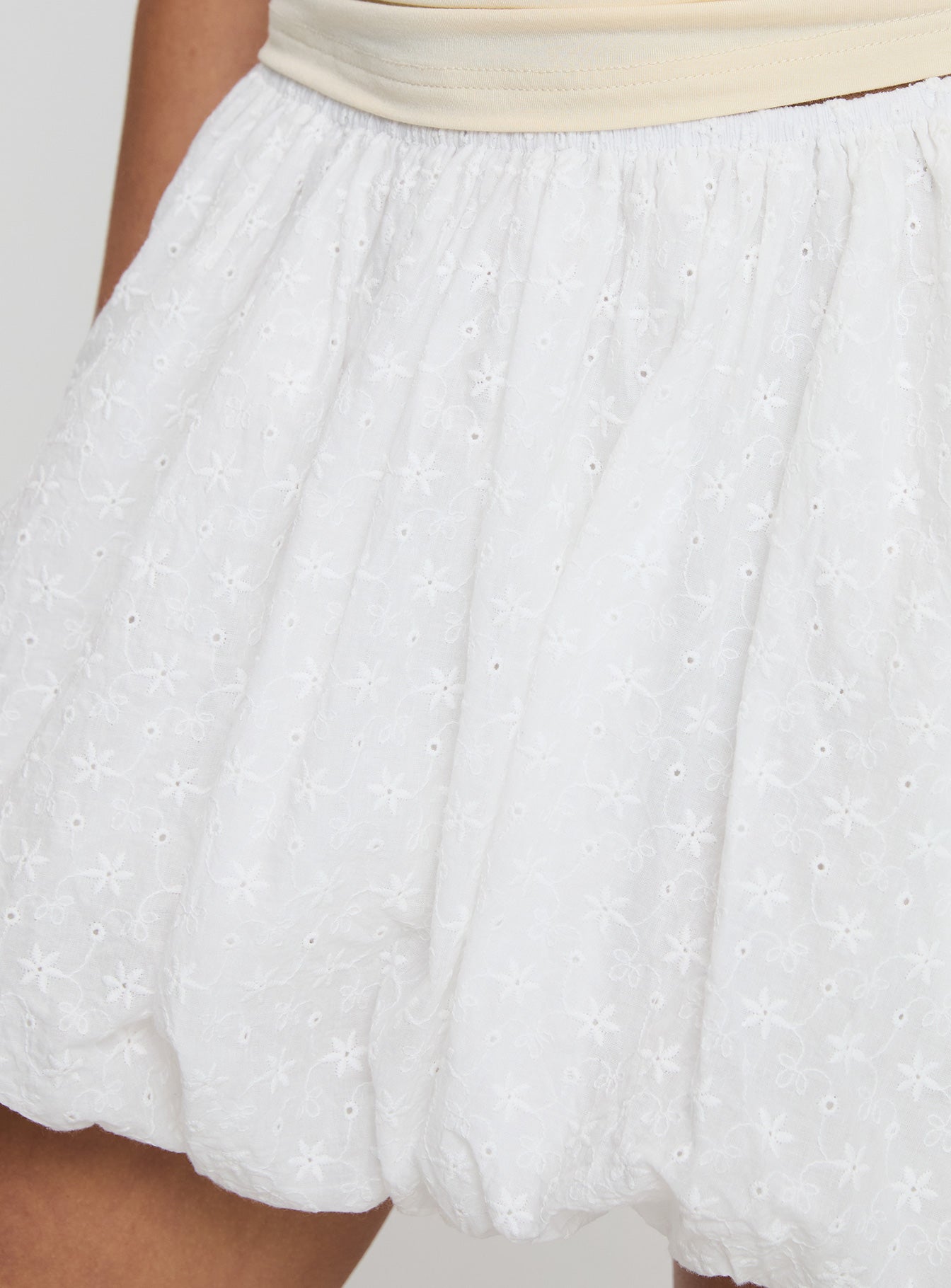 product Princess Polly Anglaise Bubble Hem Mini Skirt White Mini Skirts Skirts 