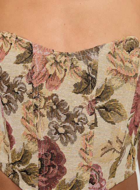 Wilsone Strapless Bustier Top Multi