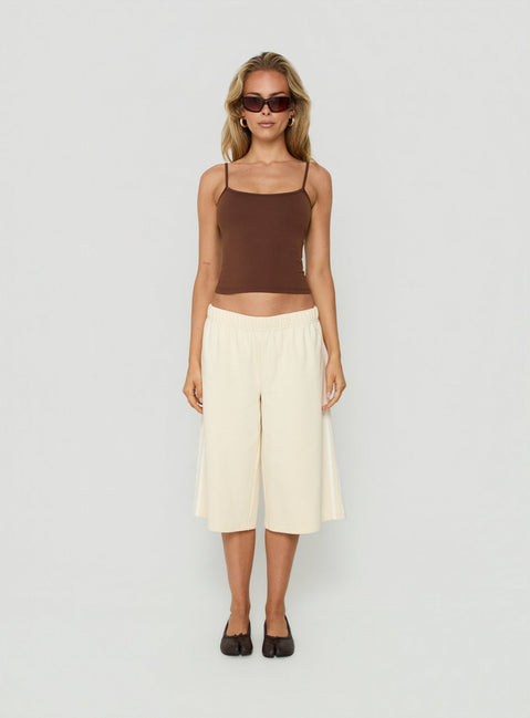 Daily Define Thin Strap Classic Tank Top Brown
