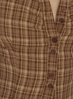 Arianwyn Short Sleeve Shirt Brown Check