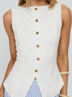 Dulcinea Longline Vest Top White