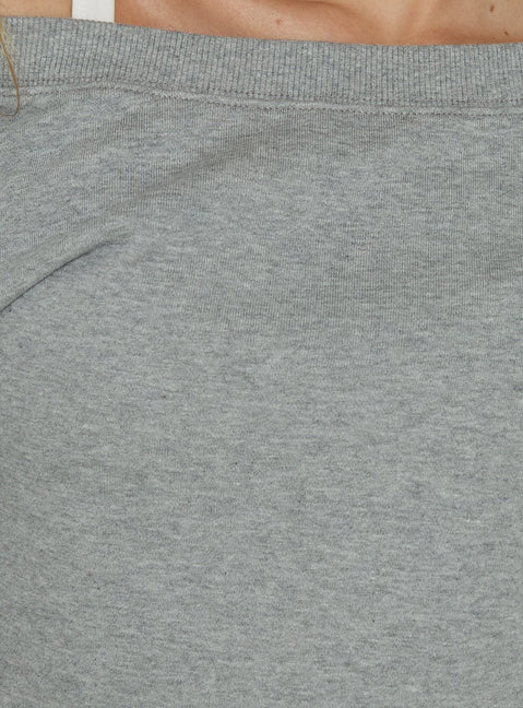 Wellness Off The Shoulder Jumper Dark Grey Marle