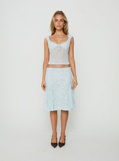 Quani Lace Midi Skirt Blue