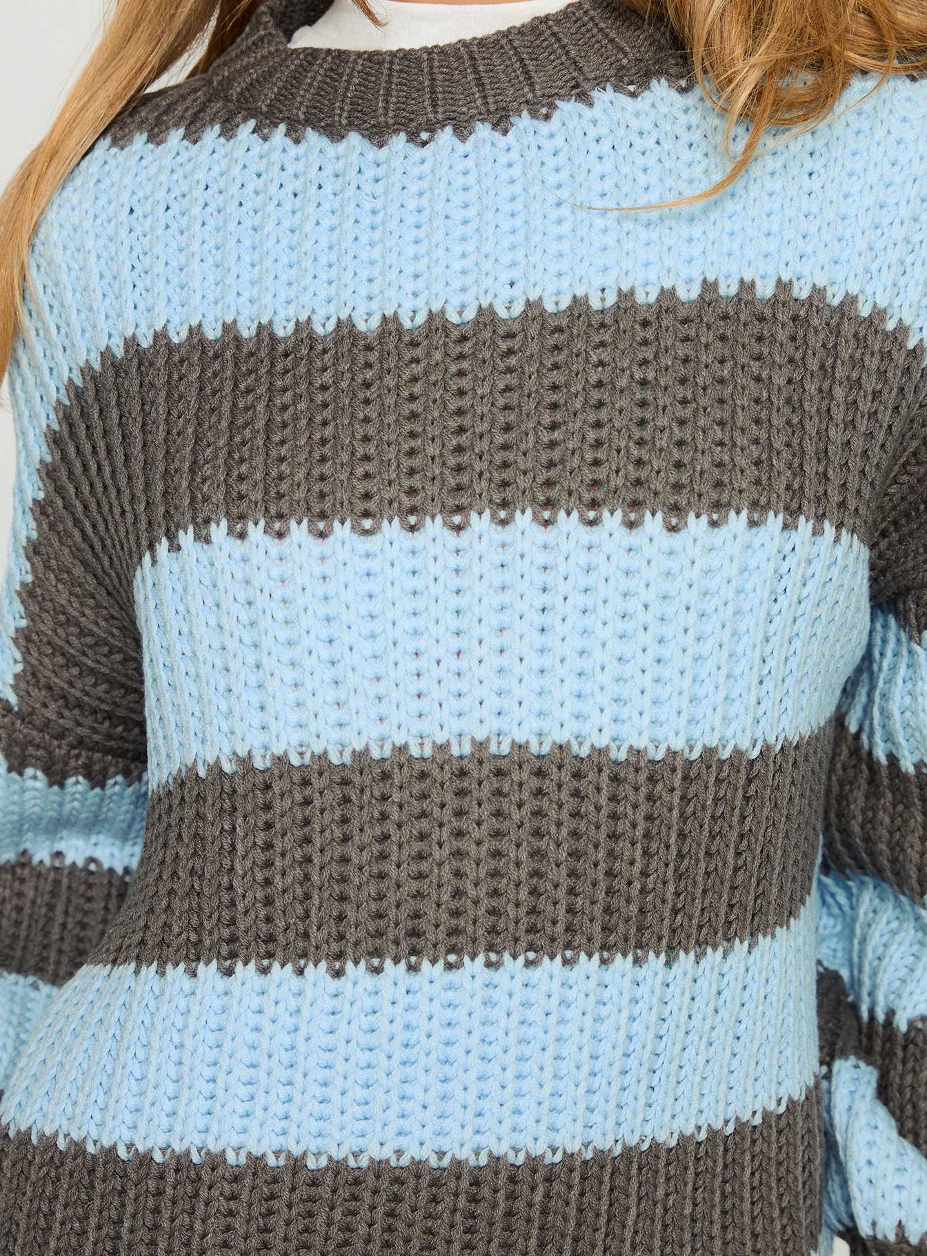 Starry Night Knit Sweater Blue Stripe