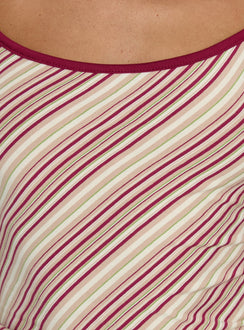 Cosmology Knit Contrast Detail Top Multi Stripe