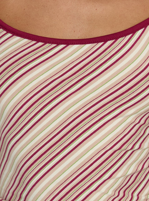 Cosmology Knit Contrast Detail Top Multi Stripe