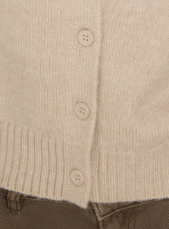 Klaura Funnel Neck Cardigan Oat