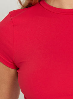 Daily Define Crew Neck Short Sleeve Top Red