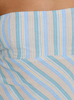 Elery Strapless Top Blue Stripe