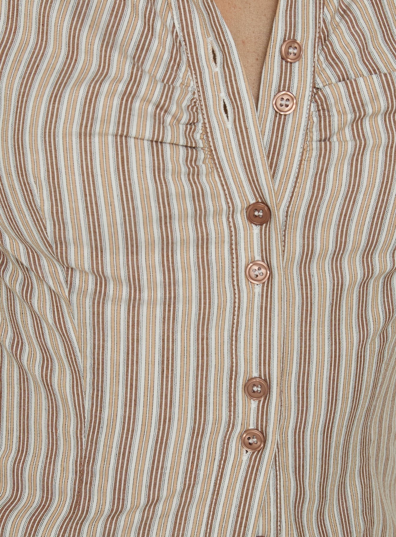 Arianwyn Short Sleeve Shirt Brown Multi Stripe