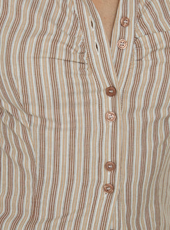 Arianwyn Short Sleeve Shirt Brown Multi Stripe