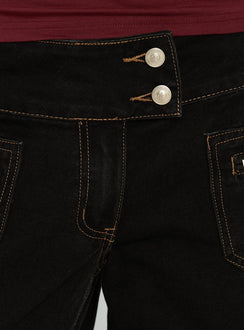 Unwritten Mid Rise Wide Leg Jeans Washed Black