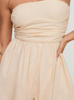 Quinelle Strapless Romper Cream