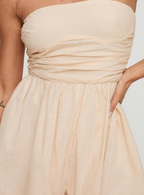 Quinelle Strapless Romper Cream