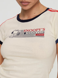 Snoopy Tennis Club Tee White