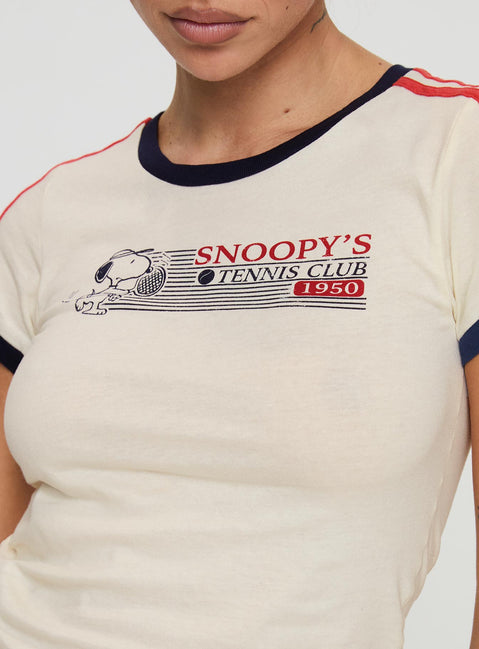 Snoopy Tennis Club Tee White
