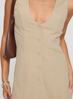 Damico Romper Beige Pinstripe