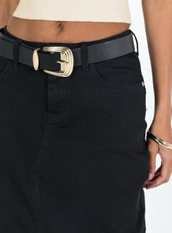 Front view of model wearing  front Batkins Maxi Skirt Black Princess Polly  Mini Skirts 