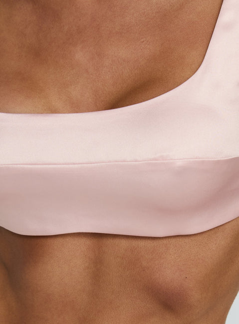 Adeeva Satin Micro Crop Top Pink