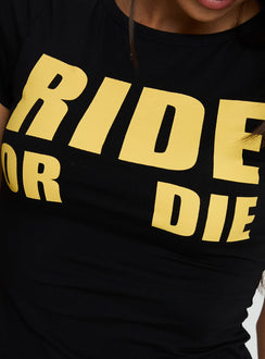 Ride Or Die Graphic Top Black / Yellow
