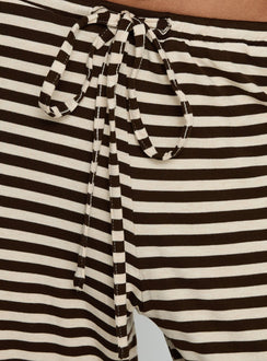 Gavrielle Jersey Wide Leg Pants Chocolate / Cream Stripe