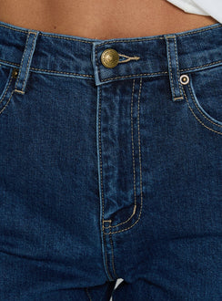 Cindee High Rise Cropped Jeans Mid Blue Wash