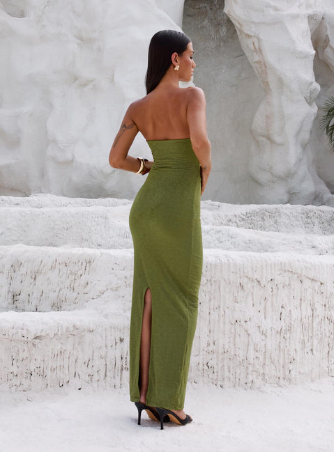 Nika Strapless Maxi Dress Green
