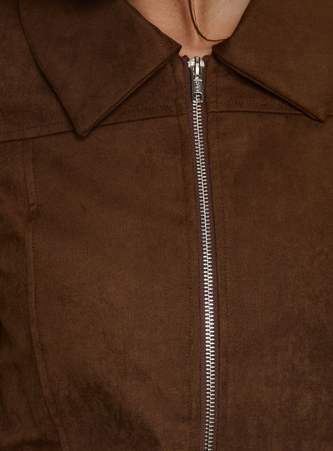 Dakohda Fringe Jacket Chocolate Brown