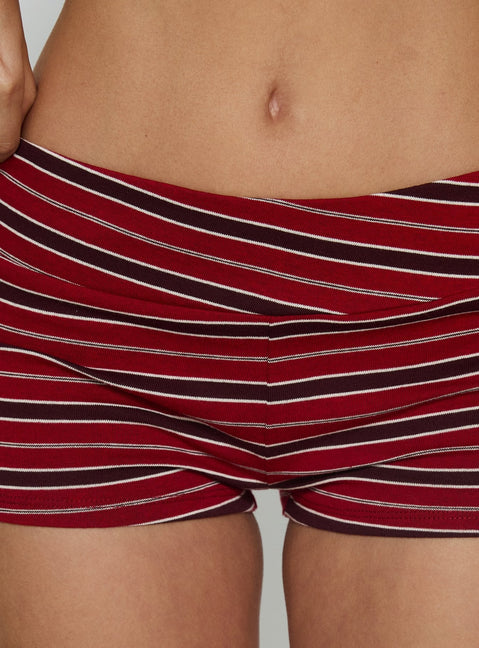 Veyona Micro Shorts Red Stripe