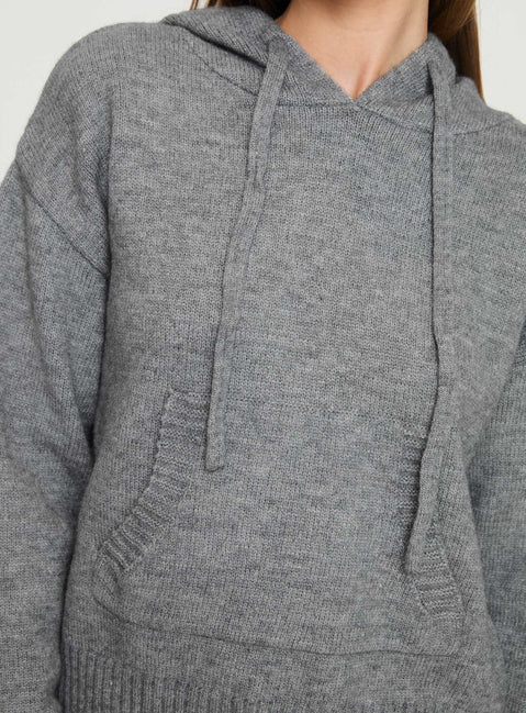 Hooded sweater Drop shoulder, single middle pocket, drawstring hood, ribbed hem & cuffs Slight stretch, unlined 