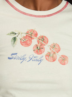 Siciliy Graphic Top Cream