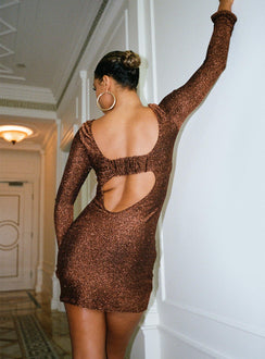 product Princess Polly High Neck  Olas Open Back Mini Dress Copper