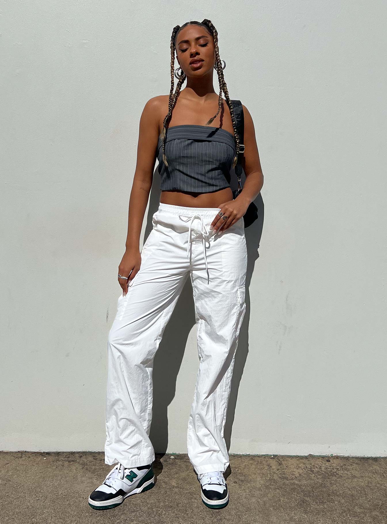 product Princess Polly High Waisted Pants  Flossie Parachute Pants White