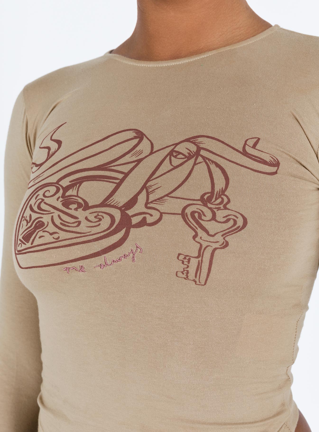 product Princess Polly Full Sleeves Square Neck  Bonja Top Dove Beige