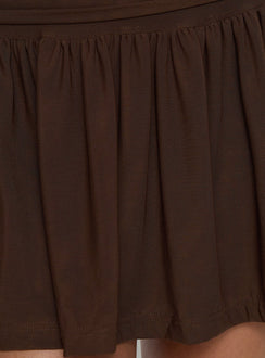 Maekina Ruched Playsuit Brown