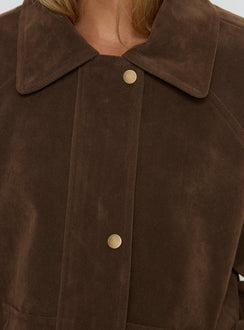 Jaxton Faux Suede Jacket Chocolate