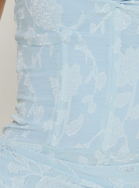 Love from Portofino Corset Maxi Dress Blue