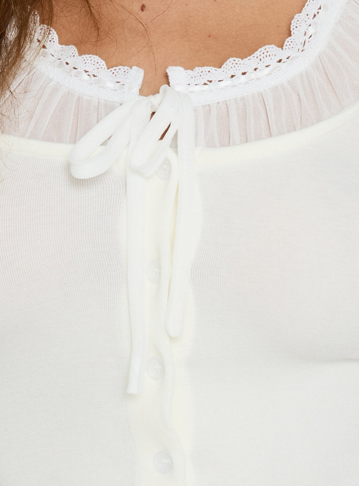 Kaliyah Layered Button Down Top Cream
