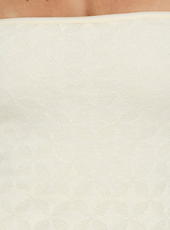 Astellea Knit Strapless Playsuit Cream