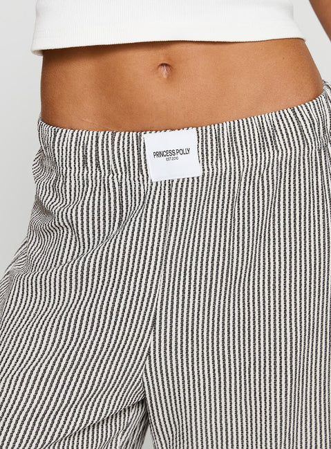 Beach House Pants Black / White Stripe