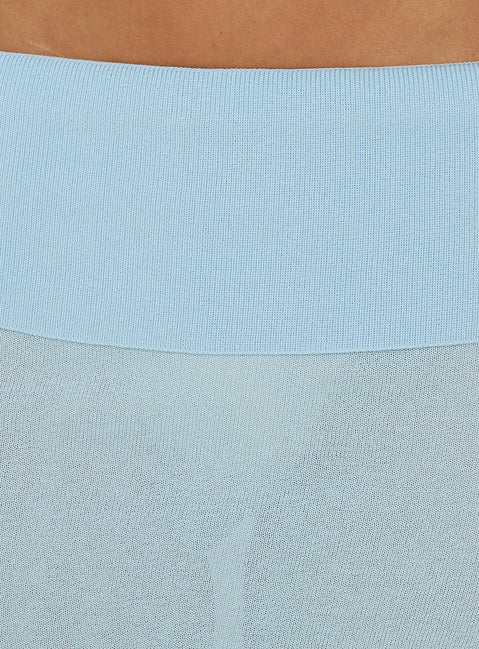 Barbarina Foldover Knit Midi Skirt Blue