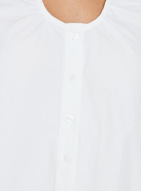 Everston Babydoll Short Sleeve Mini Dress White